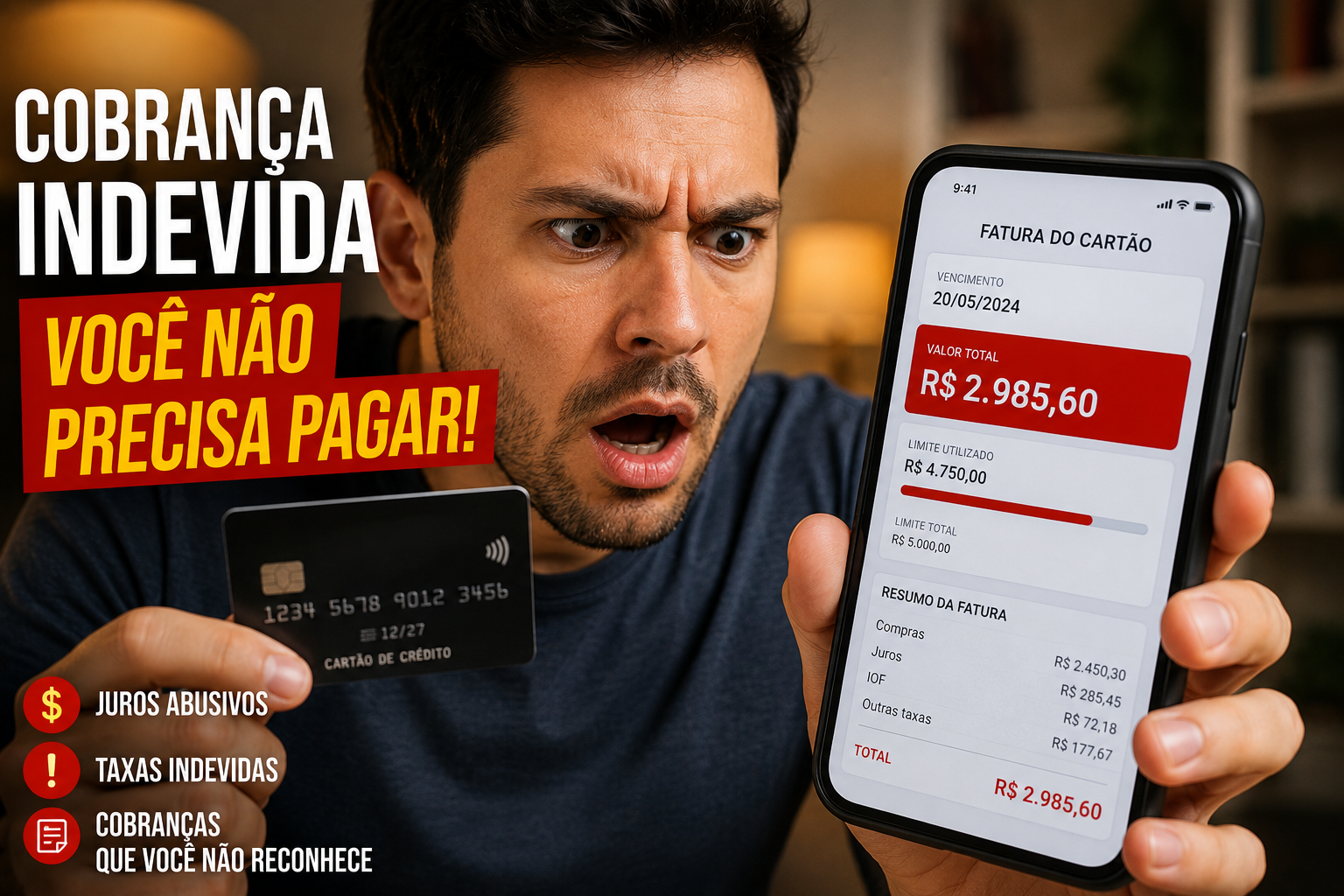 Cobrança Indevida no Cartão de Crédito: Você Pode Ter Direito à Devolução em Dobro!